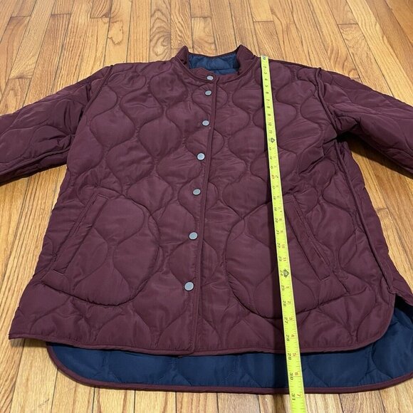 Summersalt The Reversible Eco Quilted Jacket in Navy Blue and Maroon Size XL - Picture 10 of 11